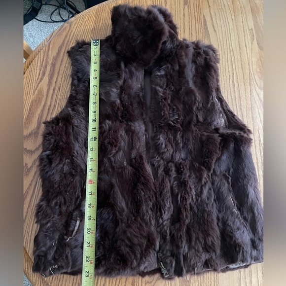 Surell for Bloomingdale's 100% Rabbit Fur Zip Vest Size S/M - Picture 8 of 11
